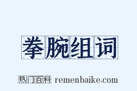 拳腕组词是什么意思的图片